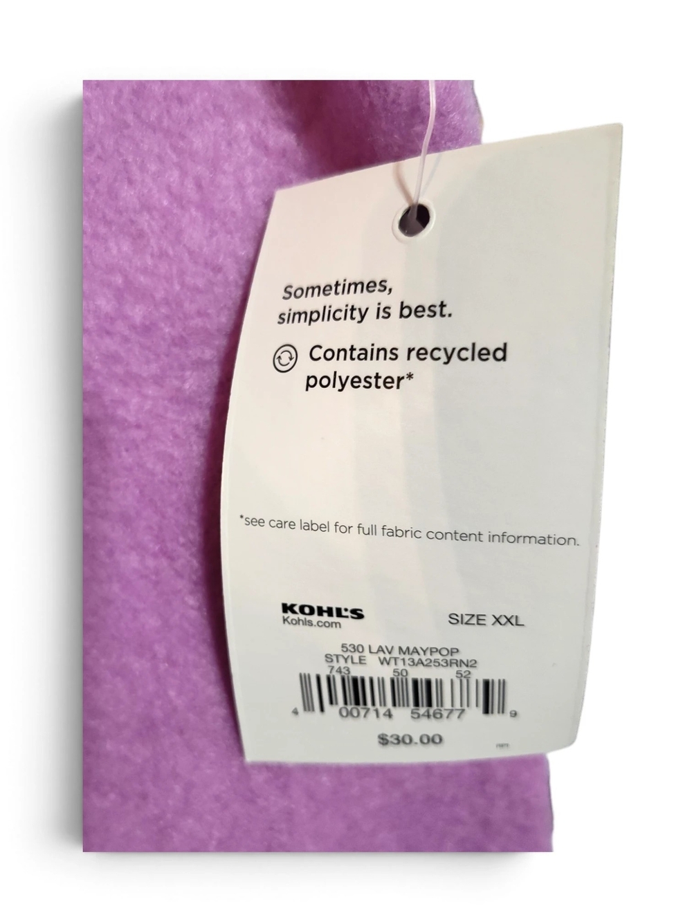 🆕 Tek Gear Essential Fleece Pullover Ultra-soft Quarter Zip Purple Pink XXL Nwt - Picture 7 of 10